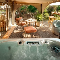 Tente de toile de pavillon de safari de glamping de nouveau style pour la station de vacances de luxe
