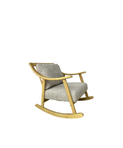Phong cách đơn giản bằng gỗ Rocking Chair mềm trắng <span class=keywords><strong>grey</strong></span> bọc tàu lượn ghế ăn - Product Image 4