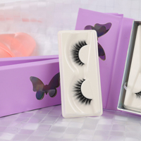 Faux cils de luxe en bande complète, véganes, 3D, naturels, effet vison, pour marque privée, vente en gros, cils longs naturels