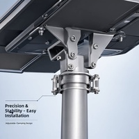 Lampadaire solaire LED extérieur IP65 6000K, silicium monocristallin, angle de faisceau 120°, construction en aluminium pour usage routier et autoroutier