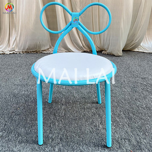 Ghế xếp chồng bằng kim loại cho trẻ em màu trắng, hồng, vàng, xanh nhạt và tím, dùng cho tiệc và sự kiện - Product Image 3