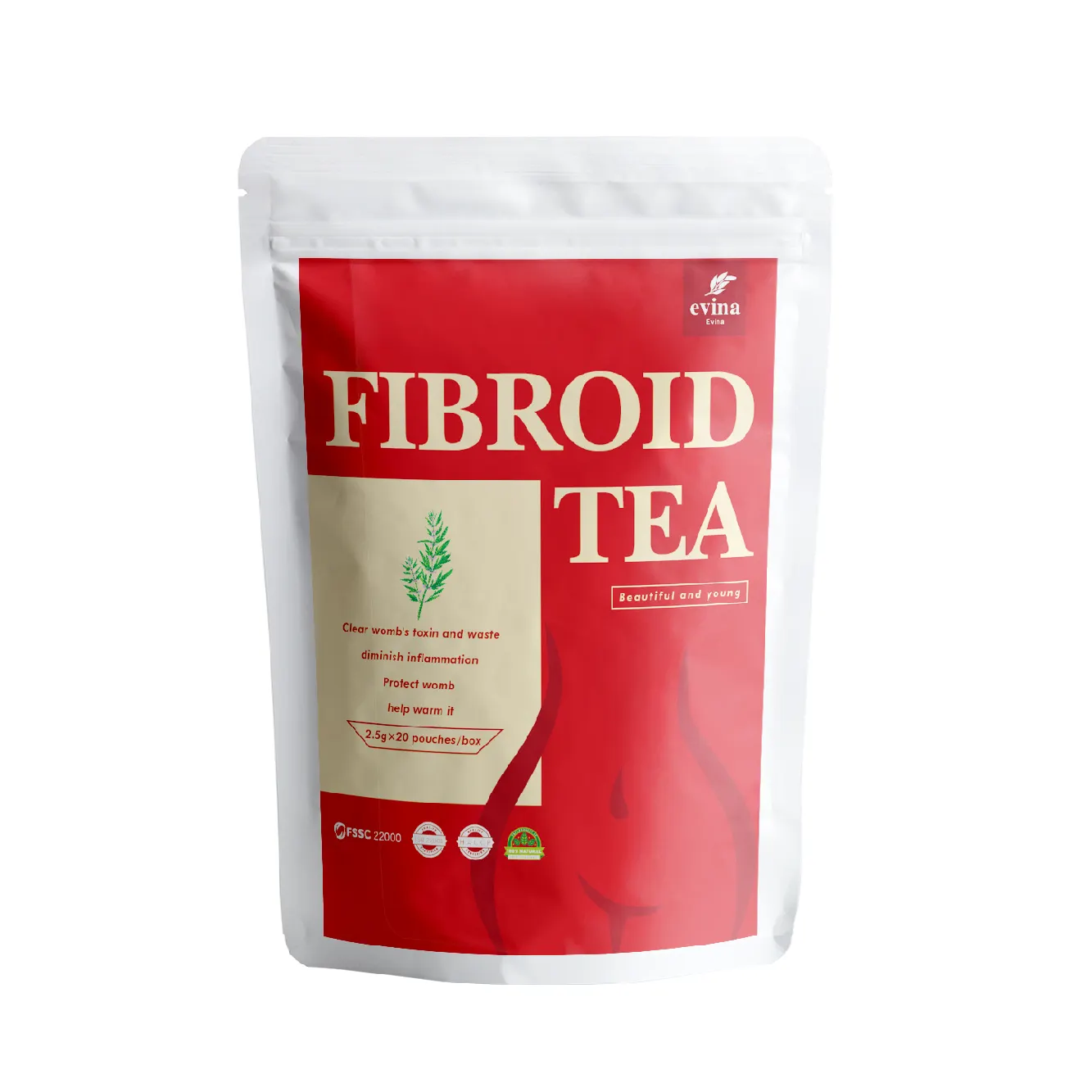 Thé naturel à base de plantes pour la fertilité féminine avec marque privée, thé chaud pour la désintoxication de l'utérus et de l'utérus, thé vert pour les fibromes