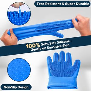 New Silicone Gloves For <b>Dogs</b> <b>Bath</b> Time Pet Massage Brushes Cat <b>Dog</b> <b>Bath</b> Brushes Cleaning Set - Product Image 4