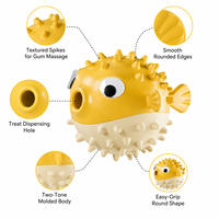 Juguete Duradero para Perros con Forma de Pez Inflable, Pelota de Higiene Dental para Limpiar los Dientes, para Masticadores Fuertes, Pitbulls, Juguete Resistente de Larga Duración