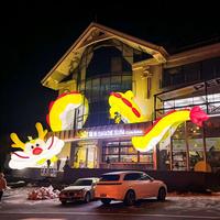 Ballon gonflable en PVC personnalisé en forme de dragon avec lumières, durable, facile à installer, promotion commerciale, décorations multi-usages, imperméable