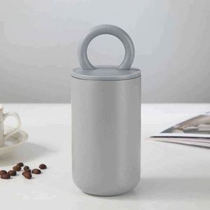 Minimalist Stainless Steel Vacuum Tumbler 500Ml <b>Thermal</b> Insulation Travel <b>Mug</b> With Lid Round Design For Adults - Product Image 5