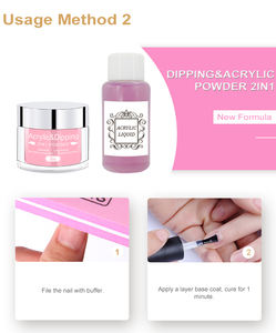 Gel de <span class=keywords><strong>uñas</strong></span> 3 en 1 OEM, juego de polvo de inmersión acrílico y Esmalte de colores, polvo de inmersión de etiqueta privada - Product Image 4