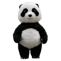 QUTENG Costumes de mascotte gonflables en peluche XL Panda et Ours polaire de 2 m pour adultes unisexe, pour fêtes d'Halloween et promenades