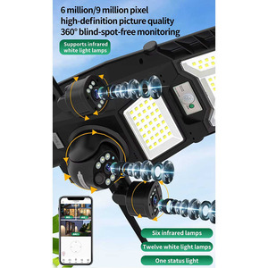 Lampe <span class=keywords><strong>de</strong></span> sécurité solaire LED pliable 6MP/9MP 4G/WiFi IP65 certifiée RoHS CE pour la sécurité (vente en gros) - Product Image 1