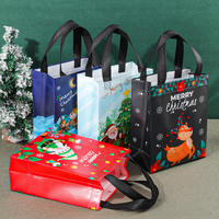 Sac cadeau de Noël en non-tissé laminé, réutilisable et imperméable, idéal pour les fêtes et le shopping, vente en gros usine