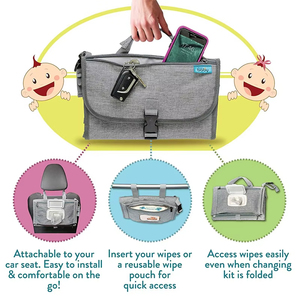 Station de voyage pliable portable pour le change de couches de bébé nouveau-né avec housse imperméable pour bébé et poche pratique - Product Image 3