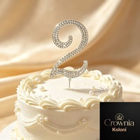 Décoration de gâteau d'anniversaire pour adulte en fer entièrement incrusté de diamants, idéale pour la première année, décoration de table de dessert, gâteau transfrontalier
