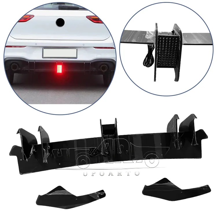 Accessoires de voiture ABS en Fiber de carbone, lame de lampe arrière Led, Spoiler de diffuseur pour VW Volkswagen Golf 8 GTI MK8 GTI