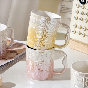 แก้วเซรามิกรูปสัตว์น่ารัก 400 มล. แก้วน้ำสำหรับใช้ที่บ้านหรือที่ทำงาน แก้วกาแฟสำหรับมื้อเช้า พร้อมฝาปิดและกล่องของขวัญสำหรับคู่รัก - Product Image 2