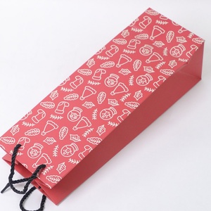 Bolsa de Regalo Navideña con Logotipo Personalizado y Asa de Cuerda, Bolsa de Papel de Alta Calidad para Botellas de Vino, para Regalos Navideños, Venta al por Menor y Embalaje - Product Image 5