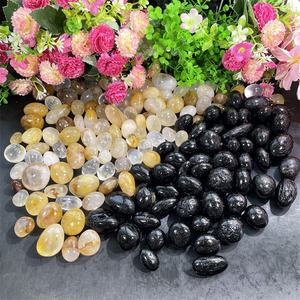 バルクブラックトルマリンタンブルナチュラルレイキストーンイエローファイアクォーツヘマトイドタンブルストーン治癒用 - Product Image 1