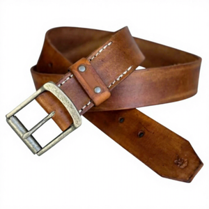 Black Leather Belt Steel Square Eco-Friendly Waterproof Vintage Floral Printed Casual <b>Men's</b> Luxury Accessories Durable Custom - Product Image 6