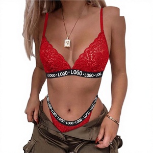 Ensemble de lingerie push-up sans couture rembourré pour femmes grandes tailles, soutien-gorge sans armatures et culotte en dentelle, pour usage quotidien - Product Image 3