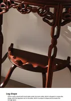 Einzigartiger Stil Redwood Rosenholz Halbmond/Halbrund Konsolentisch Marmorplatte Chinesischer Ming-Qing Klassischer Massivholz Wohnzimmertisch