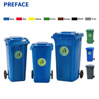 Vente en gros Nouveau design Grande poubelle extérieure Poubelle 120L 240L Poubelle en plastique avec roues