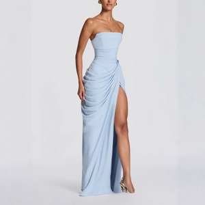 WY0603008 Nuevo Vestido Largo Bettergirl 2026, <span class=keywords><strong>Elegante</strong></span> y Sexy, Estilo Francés, Sin Tirantes, con Abertura Alta - Product Image 5