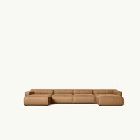 Ensemble de canapés sectionnels en forme de U, capitonnés, couleur beige, style moderne et luxueux AH, avec double chaise longue, pour villa, salon, maison, hôtel, bureau