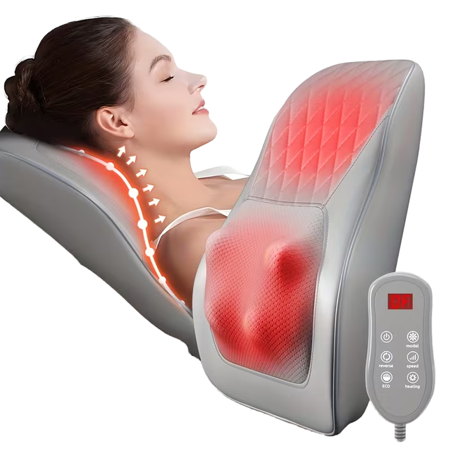Luxury Deep Tissue Shiatsu Back Massage Cushion Portable Heating Electric Neck Massager for Chronic Pain Management