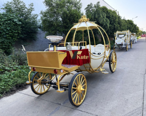 Offre Spéciale : Chariot Électrique Citrouille pour Mariage, Carrosse Doré Cendrillon pour Princesse, Voiture de Luxe pour Mariage et Visites Touristiques - Product Image 2