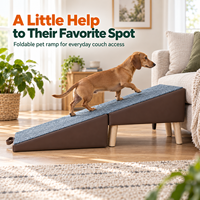 Rampe pliable en bois pour animaux de compagnie, escalier antidérapant pour petits chiens et chats, marchepieds pour canapé, lit, double repose-pieds, siège ottoman, accessoire pour animaux de compagnie