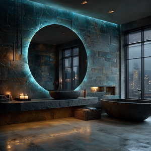 مرآة جدارية مُضاءة بإطار من من من من أجل غرفة نوم المعيشة - Product Image 6