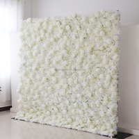 Luxe 5D 7D Roll up Floral Toile de Fond Panneau De Mariage Blanc Fleur Mur Toile De Fond 8ft Artificielle Blanc Rose Fleur Walln pour La Fête