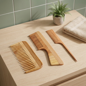 Peigne artisanal naturel à dents larges, finition polie, pour tous types de cheveux, soin des cheveux, démêlage et coiffage lisse - Product Image 3