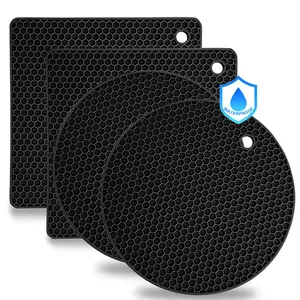 Multi Purpose Hot Pads Non Slip Silicone Table Mat Silicone Trivet Mat Heat Resistant Pot Holders for Kitchen Counter