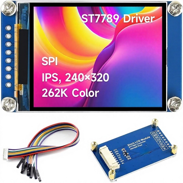 Waveshare 2inch LCD Display Module Compatible /Pi Zero//ESP32 ST7789 Driver 262K Color IPS Screen 240320