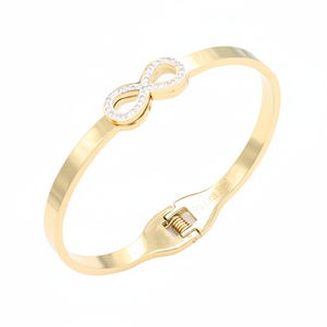 Braccialetto elegante in acciaio inossidabile placcato oro infinito - Product Image 2