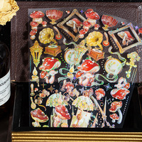 8 pièces/paquet Autocollants pour animaux de compagnie Champignons Wanhua Miroir Stéréo Style frais et beau Matériel décoratif DIY Autocollants pour journal