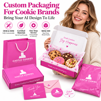 Boîte d'emballage pour biscuits en carton ondulé rose de qualité alimentaire avec logo personnalisé, boîtes à biscuits avec logo en gros pour les petites entreprises de boulangerie