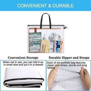 Promotional Art Drawing Packing Transparent Portfolio PVC Handle <b>Document</b> <b>Bag</b> - Product Image 5