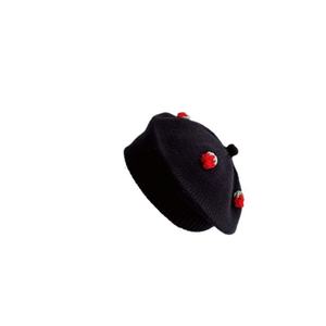 Gorro de Paja Tejido con Fresas, Estilo Coreano, para Niñas, Otoño-Invierno, Cortavientos, para Bebés, para Uso Casual al Aire Libre - Product Image 1