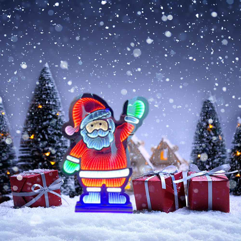 4Piezas Luz De Ventana Navidad Para Colgar En La Ventana Con Ventosa Blanca Cálida LED árbol Papá Noel Estrella Copo De Nieve Luces De Navidad A Pilas | Leroy Merlin