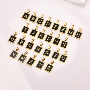 Dainty Gold Plated Women Choker Necklace Stainless Steel Letter DIY Round Pendant Necklace - Product Image 4