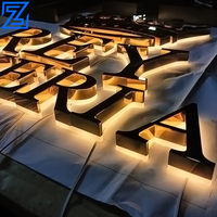 Papan Tanda LED Akrilik, Layar LED, Huruf 3D Backlit, Papan Tanda Dinding untuk Perusahaan Otomotif, Rumah Sakit, Papan Tanda Halo Terang Luar Ruangan, Bersertifikasi CE