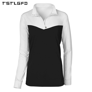Camiseta de Manga Corta Casual Clásica para Montar a Caballo, con Bloques de Color, para Mujer, Verano, Algodón Orgánico Ecológico - Product Image 2