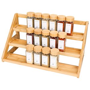 Bamboo Tiered <strong>Spice</strong> <strong>Rack</strong> for <strong>Countertop</strong> <strong>Spice</strong> Organizer for Pantry Cabinet <strong>Spices</strong> <strong>Rack</strong> - Product Image 1