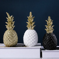 Décoration Ananas en Résine Noir et Or Style Nordique INS, Artisanat Décoratif Moderne pour Salon, Meuble TV, Table, Rangement