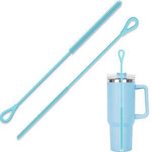 Extra <b>Long</b> Silicone Straw Cleaner Brush Reusable Straw Brush for Cleaning 8-10mm Straws Soft and Bendable Anti Slip <b>Handle</b> - Product Image 5