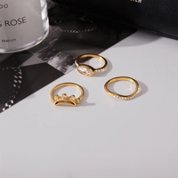 Minimalistischer 18K Vergoldeter Edelstahl Geometrischer Zirkonia-Ring Hypoallergener Schmuck für Frauen Maßgefertigt Großhandel OEM