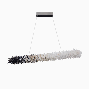 Lampadario <span class=keywords><strong>a</strong></span> <span class=keywords><strong>Sospensione</strong></span> in Cristallo, <span class=keywords><strong>Lampada</strong></span> Lineare <span class=keywords><strong>Nera</strong></span> con Perle Naturali per Ristoranti - Product Image 2