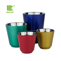 Hot New Unique Group Custom Vintage 12oz Tasse à expresso 80ml/160ml Tasse à thé en acier inoxydable à double paroi Conception en métal