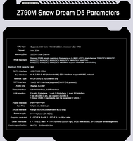Carte mère JGINYUE Z790M Snow Dream D5 M-ATX pour PC, prend en charge les processeurs de plateforme LGA1700 de 12e, 13e et 14e génération